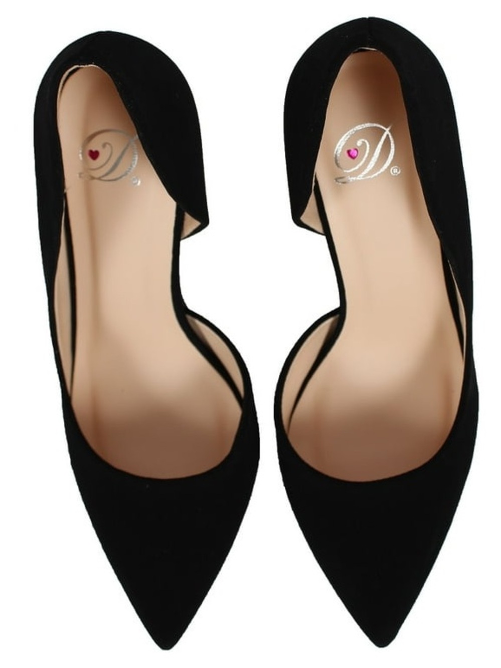 Delicious Black Pointed-Toe Stiletto Suade Heels - Picture 2 of 12